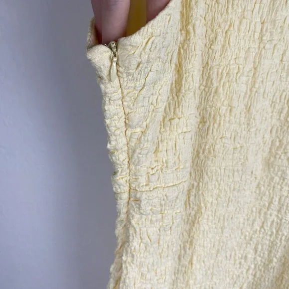 Showpo US 14 Novida Midi Dress Butter Yellow Textured Bodycon Cocktail Stretch - Picture 8 of 10